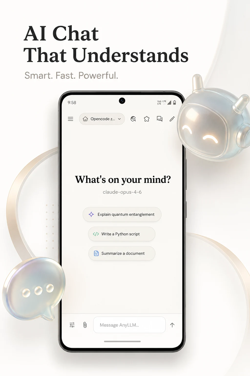 AnyLLM: AI Chat Client screenshot